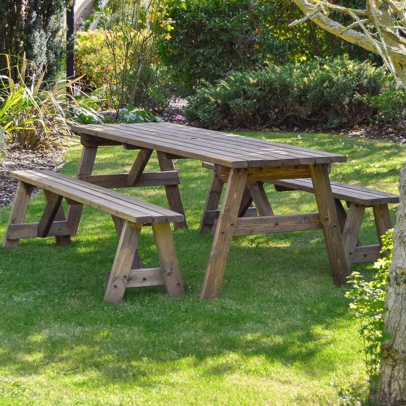 Sol 72 Outdoor Solid Wood Picnic Bench &amp; Reviews | Wayfair 
